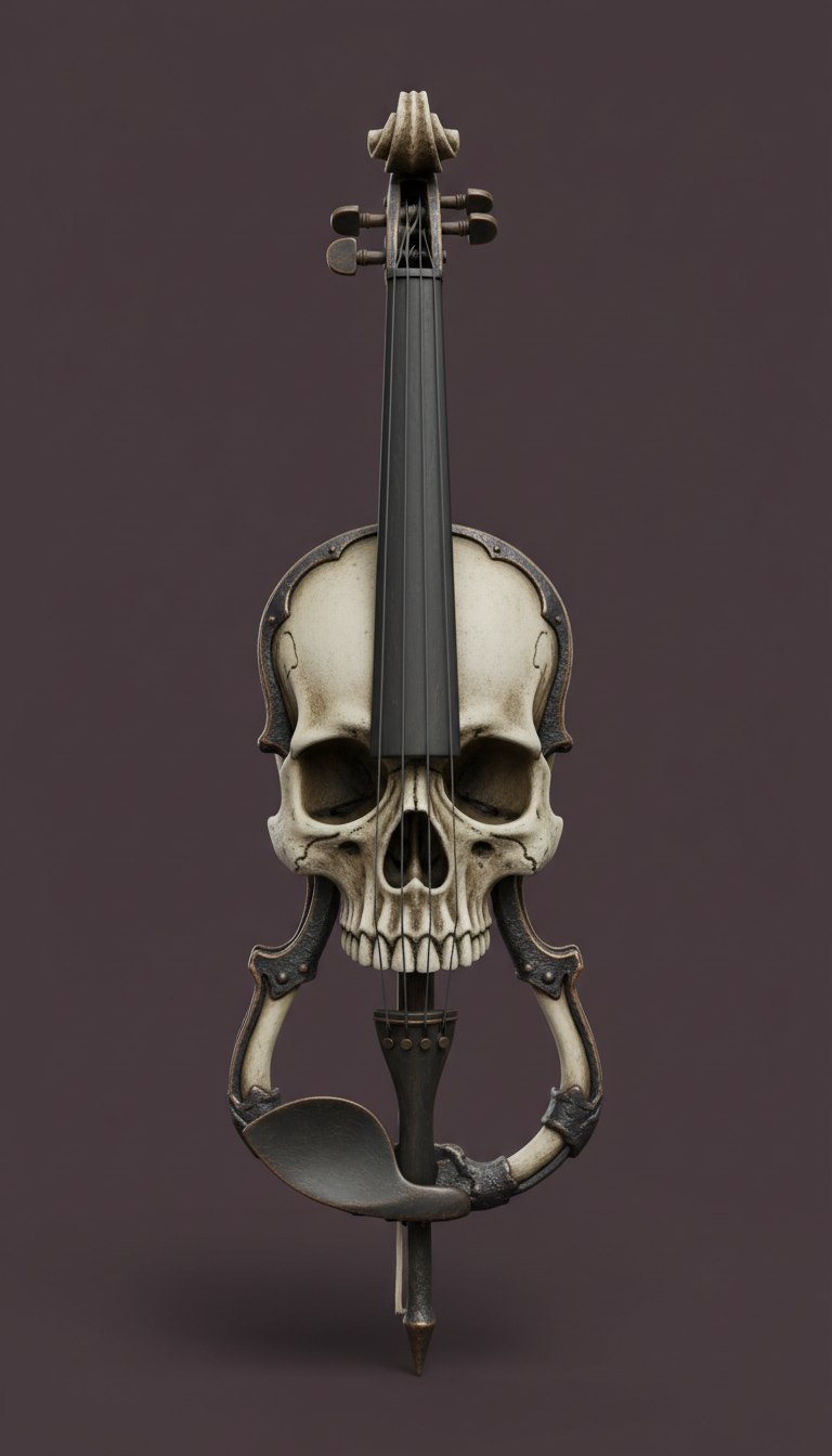 Día de los Muertos Sugar Skull Violin
