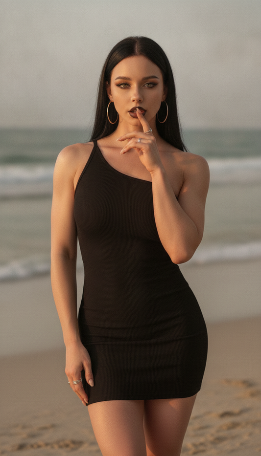 Raven One-Shoulder Little Black Dress